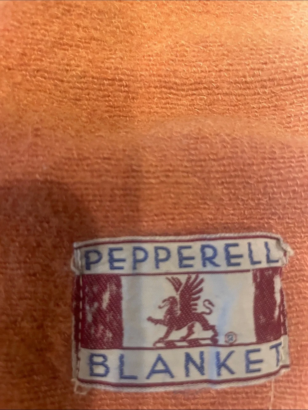 Vintage 70s Pepperell wool throw blanket twin XL salmon pink peach